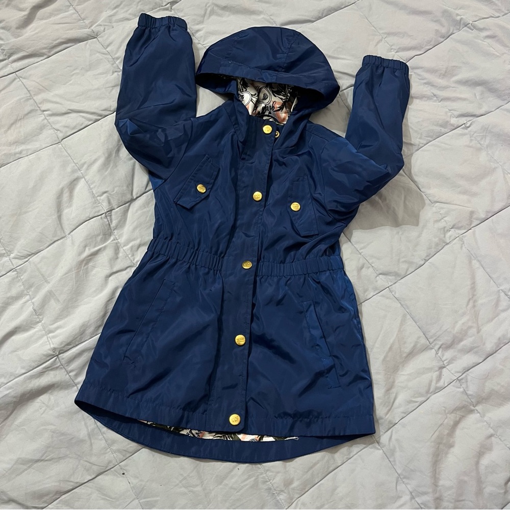 Navy Kids Hooded Jacket with Gold Buttons